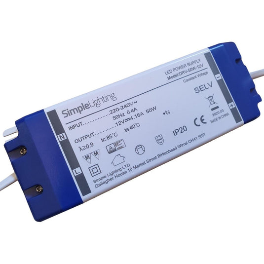 Side view of a 50w LED driver