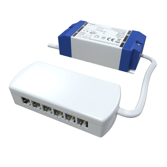 Side shot of 6-way distributor with an LED driver