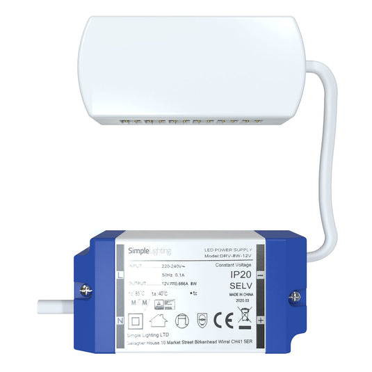 Flat view of LED driver with 6-way distributor