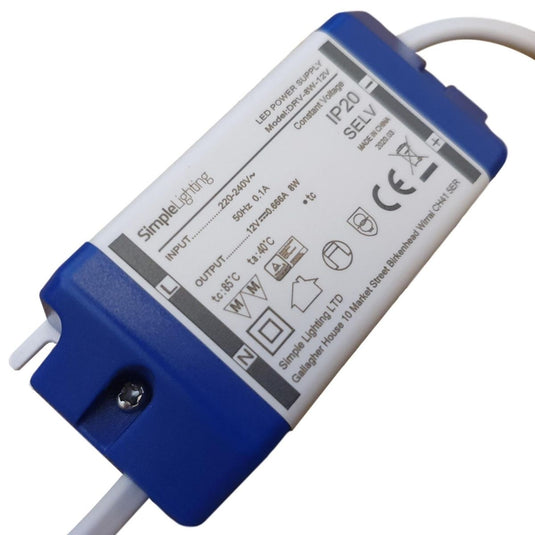 Titled shot of an 8w LED driver