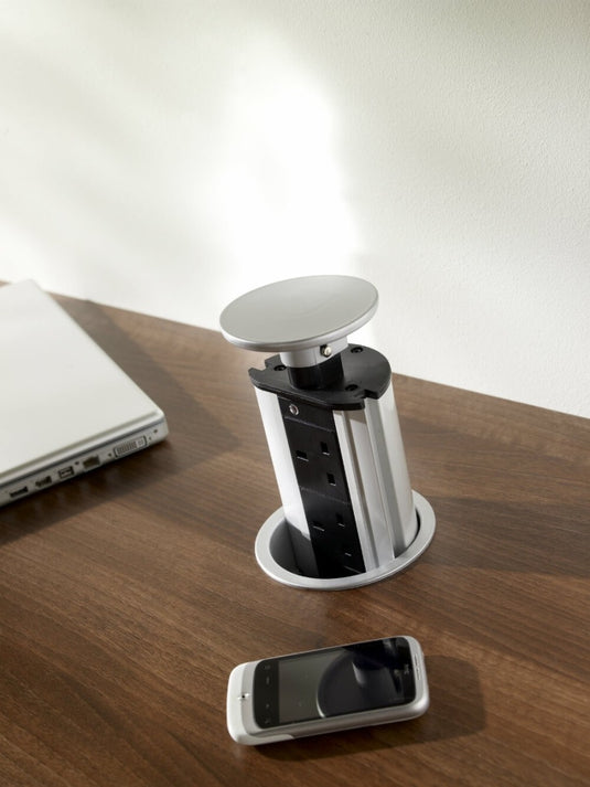 half open pop up socket with silver top