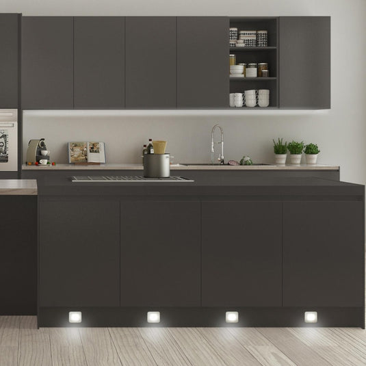 kitchen with LED plinth lights