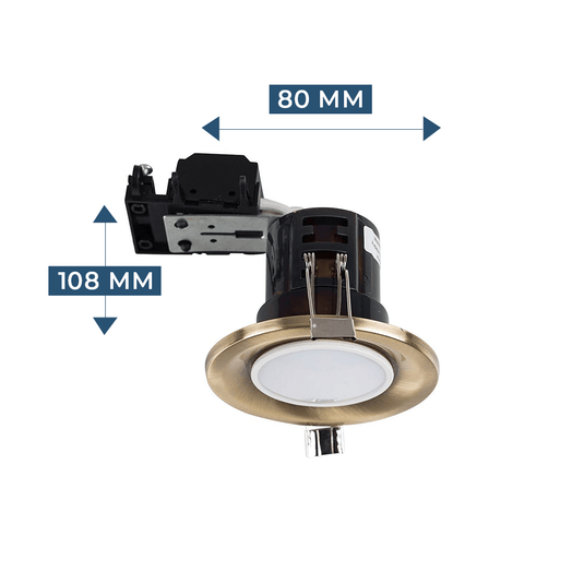 antique brass LED downlight with dimensions