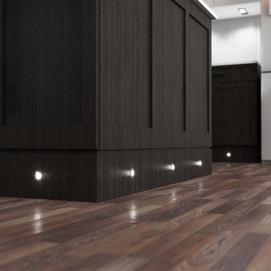 round plinth lights with natural white light