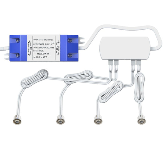 flat view of plinth light wired to a driver