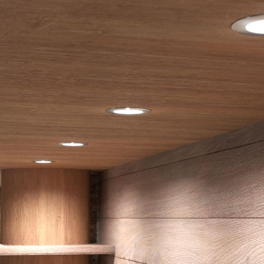 mounted recessed under cabinet lights with natural white light