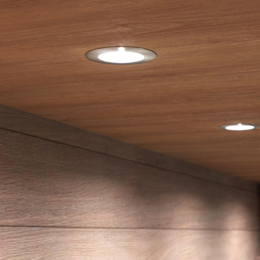 recessed under cabinet lights with natural white light