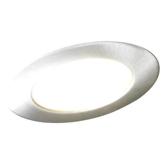 recessed under cabinet light in brushed chrome with natural white light