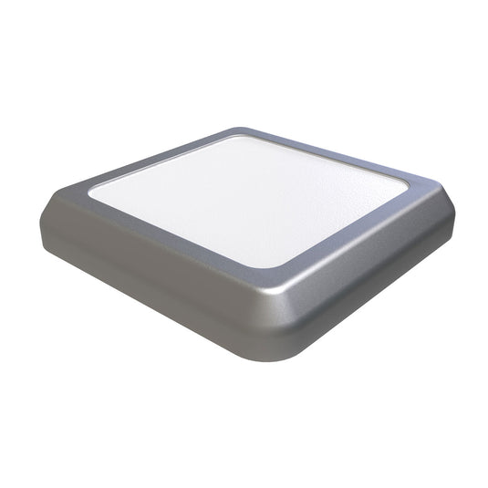 tilted view of a square LED plinth light