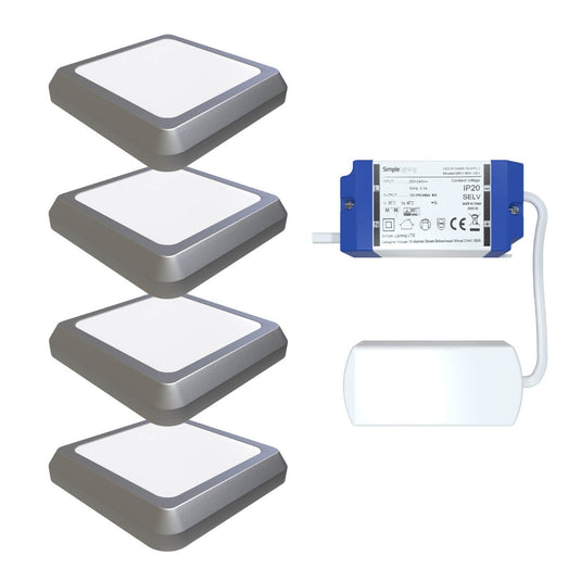 4 LED plinth lights with a LED driver