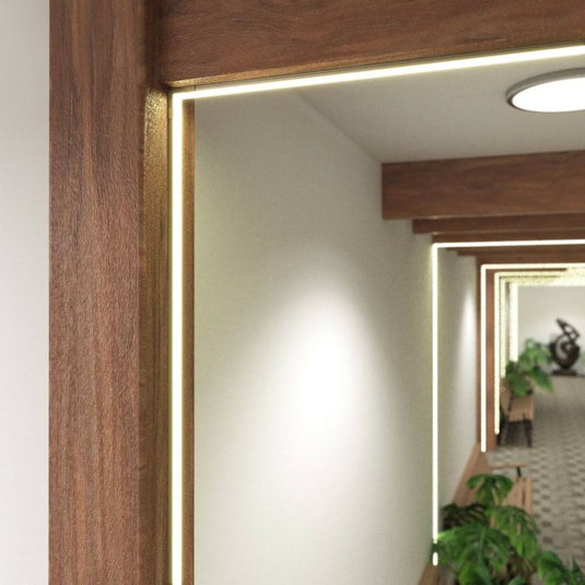 aluminium profile on a wooden beam