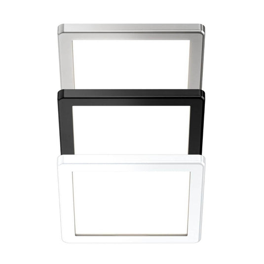 White, black and brushed chrome square bezel