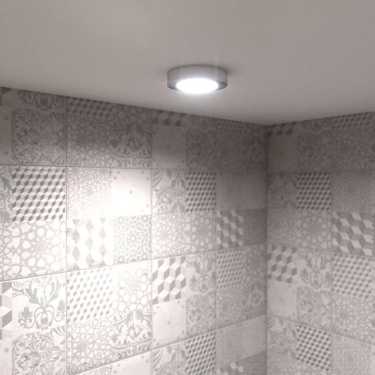 installed surface-mounted under cabinet light with cool white light