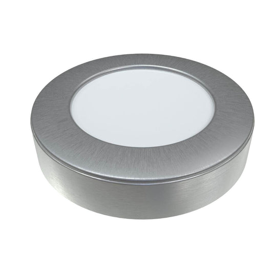 surface mounted under cabinet light in brushed chrome