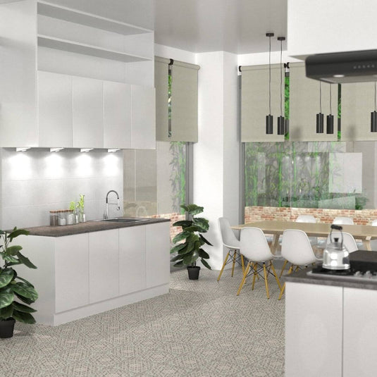 kitchen with natural white triangle under cabinet lights