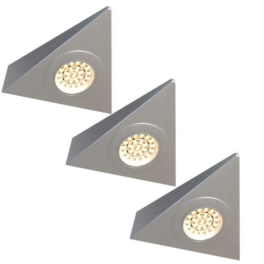 pack of 3 triangle under cabinet lights with warm white light