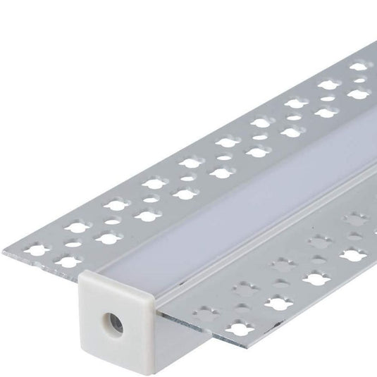 Trimless Plaster In Aluminium Profile With Diffuser & End Caps with the end caps