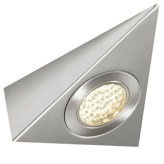 tilted triangle under cabinet light with warm white light