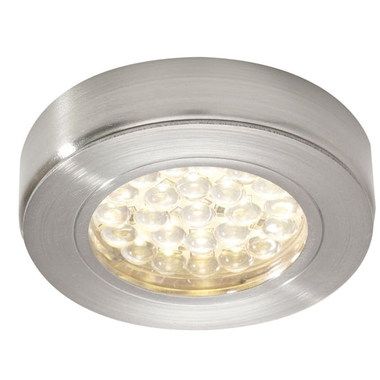 round surface-mounted under cabinet light with warm white light