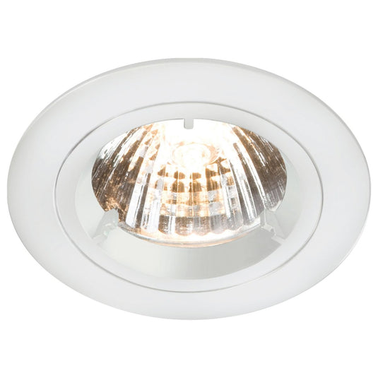 close up of a white GU10 LED downlight