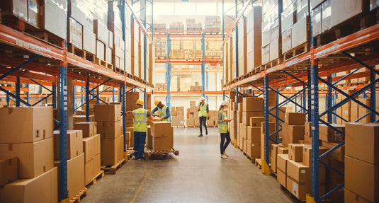 warehouse with working people