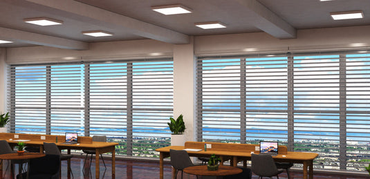 Office illuminated by LED lights (scene 1)