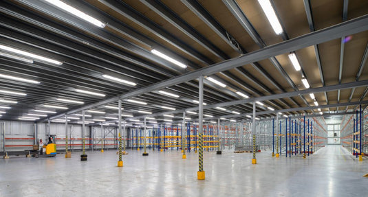 LED battens in a massive space