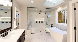 bathroom with warm white downlights
