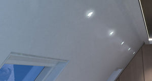 ceiling with installed natural white LED downlights
