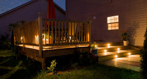 deck with decking lights