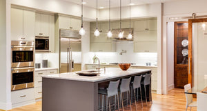 kitchen with pendant lights