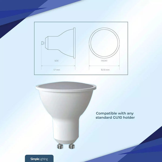 50 x 5w GU10 LED Lamps standard GU10