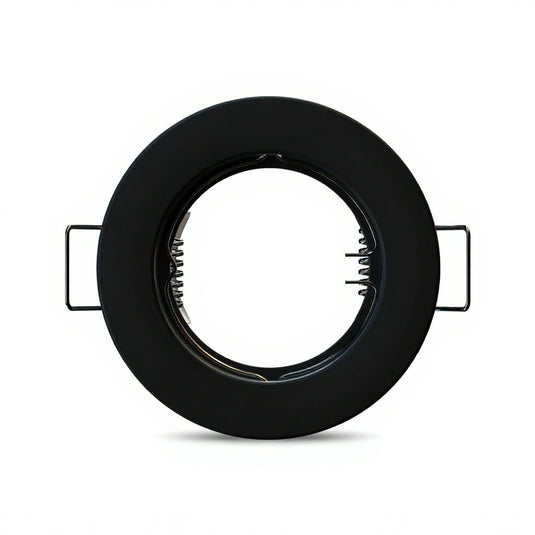 Matt black fixed GU10 downlight, angle 4