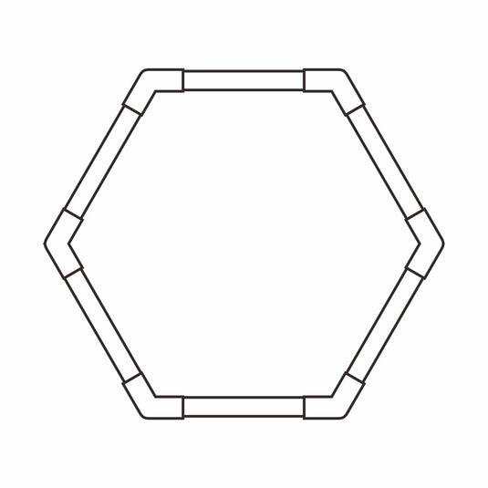 Outline drawing of a single hexagon light