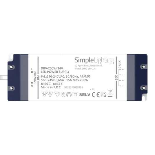 200w 24v led driver front view