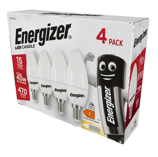 Energizer, 4 x LED Candle Bulbs, E14, 4.9w 