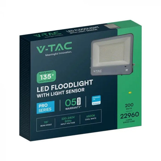 200w LED Flood Light with Photocell Sensor & Samsung Chip - 65000K in a box