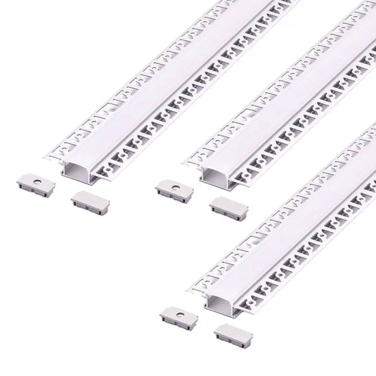 Pack of 3 Plaster In Aluminium LED Profiles