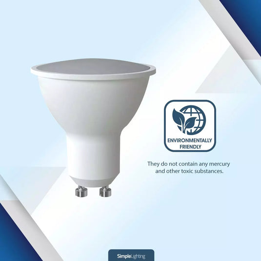 10 x 5w GU10 LED Bulbs environmentally friendly