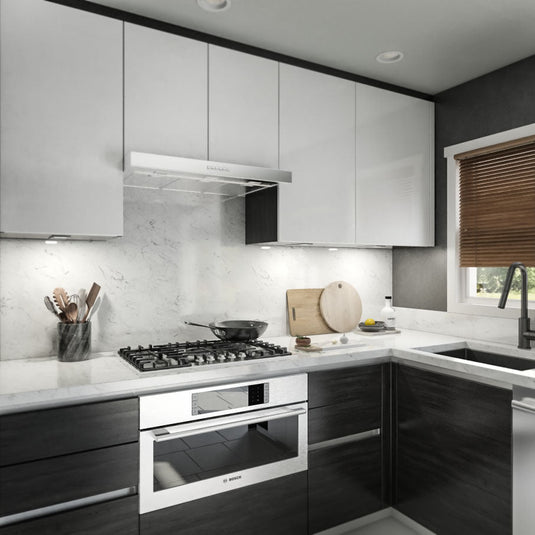 Kitchen lit by natural white Recti cabinet lights