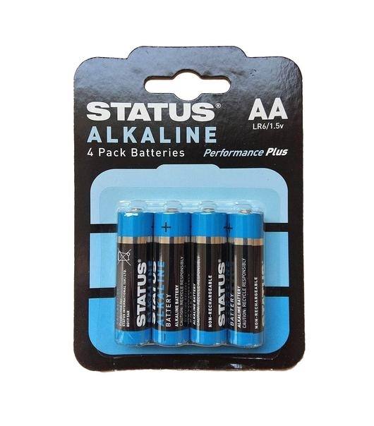 Pack of 4 AA alkaline batteries