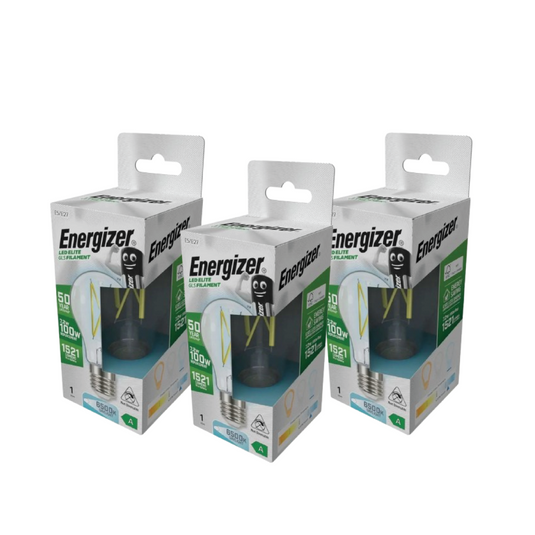 Pack of three Energizer E27 LED filament bulbs