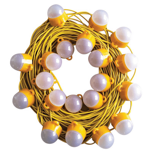 Yellow 50m LED festoon work lights