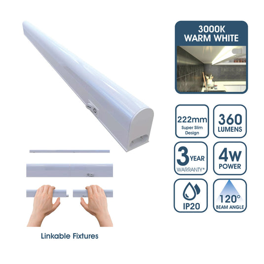 222mm linkable cabinet light in warm white