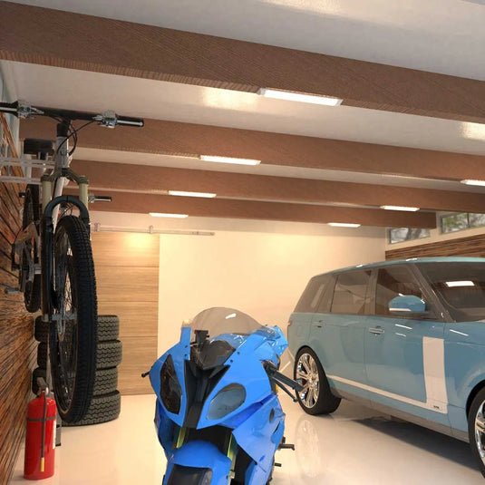 LED Batten Light in warm white garage setting
