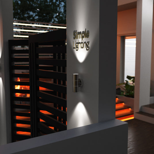 Entrance with the Twin Outdoor Wall Light With PIR Sensor