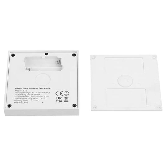 Back of the Wall Mounted LED Dimmer, 4 Zone, Battery Powered