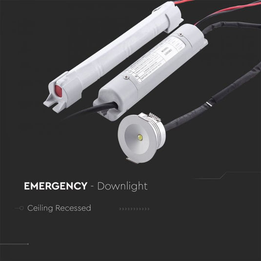 Emergency downlight with installation details