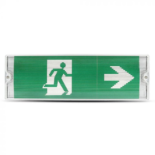 LED emergency exit sign with right arrow legend