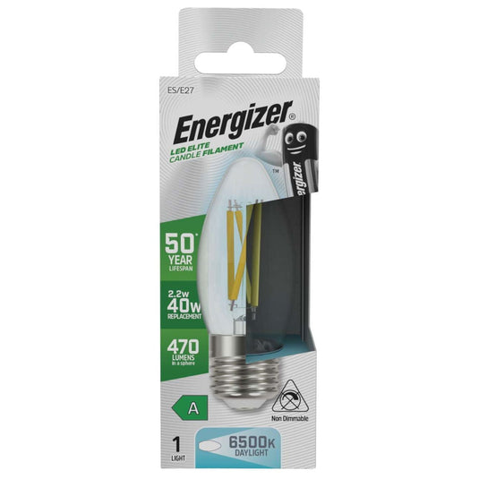 2.2w E27 LED filament candle bulb, cool white